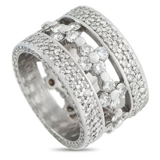 Luxury Bazaar 18K White Gold 4.33ct Diamond Eternity Band Ring MF13-051826