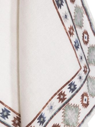 Brunello Cucinelli Geometric-Print Organic Wool Scarf White