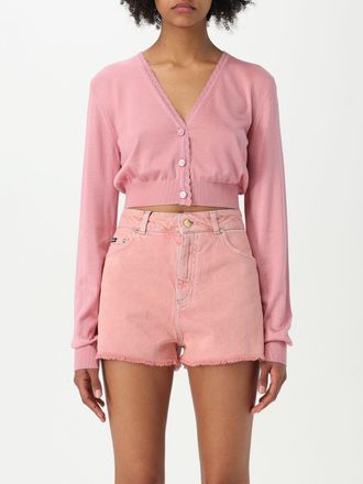 Dolce & Gabbana Womens Cropped Knit Cardigan - Pink Cotton - Size EU 44 (Womens)