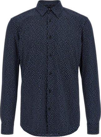 HUGO BOSS Roan Katoenen Shirt - Heren - Overhemden - Blauw - Maat: 2XL Katoen