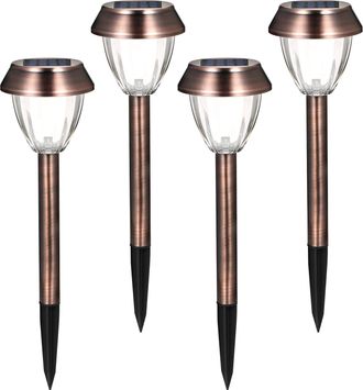 OEM Luces Led Solares Para Suelo, Control Preciso De Brillo, Resistentes Al Agua (ip44), 4 Unidades, Bater&iacute;a De 600 Mah