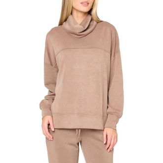 Gibsonlook Cowl Neck Sweatshirt in Dark Taupe at Nordstrom, Size Xx-Large