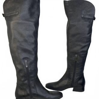 Aquatalia Womens Leather Knee High Riding Boots In Black