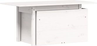 vidaXL Garden Table White 100x50x75 cm Solid Wood Pine Vidaxl