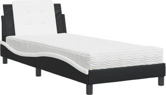 vidaXL Cama Con Colch&oacute;n Cuero Sint&eacute;tico Negro Y Blanco 80x200 Cm Vidaxl