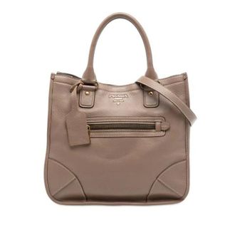 Prada Pre-owned Handbags, female, Beige, Size: ONE SIZE Pre-owned Vintage Leather Handbag