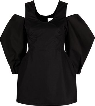Jil Sander cold-shoulder blouse - women - Polyester/Cotton/Viscose - 32 - Black