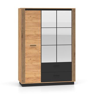 Petits Meubles Armario 3 puertas 2 cajones y negro fachada en mdf madera