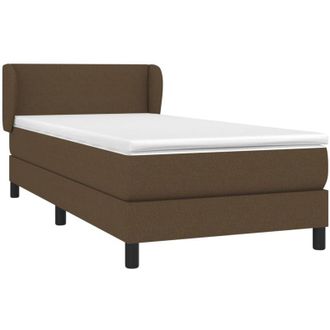 vidaXL Cama Box Spring Con Colch&oacute;n Tela Marr&oacute;n Oscuro 100x200 Cm Vidaxl