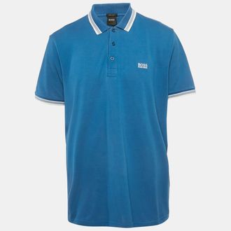 HUGO BOSS Boss By Hugo Boss Blue Cotton Paddy Polo T-Shirt