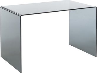 Vente-Unique Escritorio - Vidrio templado ahumado - Negro - ELSTRON