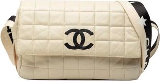 Chanel Pre-owned Cross Body Bags, female, White, Size: ONE SIZE Pre-owned Leather crossbody-bags