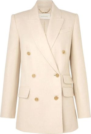 Zimmermann Jassen, Dames, Beige, M, Leer, Matchmaker Tailored Jacket