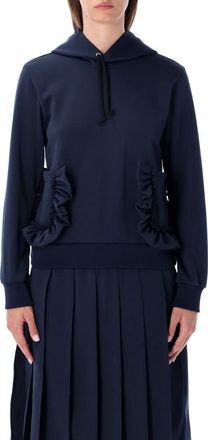 Comme Des Gar&ccedil;ons Blue Ruffle Detail Hoodie