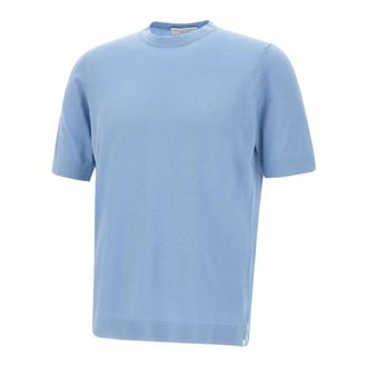 FILIPPO DE LAURENTIIS T-Shirts, male, Blue, Size: XL Ts0Mc_Cr14R Cotton Crepe T-shirt