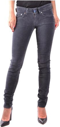 Jacob Cohen Slim Fit Jeans - Dames - Skinny Jeans - Grijs - W24 - Leer - Jeans