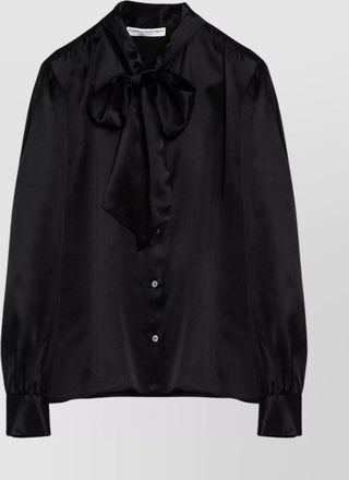 Alessandra Rich silk shirt with bow detail and satin finish