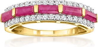 Ross-Simons Ruby and. Diamond Ring in 14kt Yellow Gold