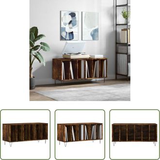 vidaXL Mobile porta vinili - Mobile Porta Dischi Rovere Fumo 100x38x48 cm Legno Multistrato