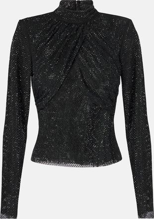 Self Portrait Embellished mesh top