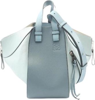 Loewe Pre-owned Hammock Small Lederen Handtas - Dames - Vintage Handtas - Blauw - ONE Size - Leer - Vintage