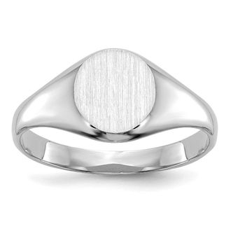 Diamond2Deal 14k White Gold Closed Back Signet Ring