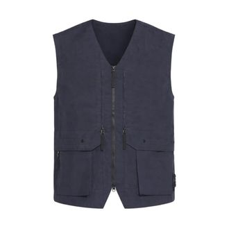 Stone Island Mouwloze jas - Heren - Bodywarmers - Blauw - M - Jassen