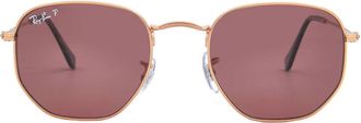 Ray-Ban Hexagonal Flat Lenses Polarized Violet Irregular Unisex Sunglasses RB3548N 9202AF 51