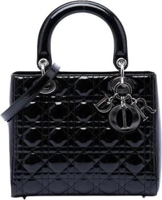 Dior Pre-owned Lady Handbag - Dames - Vintage Handtas - Zwart - ONE Size - Leer - Vintage