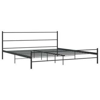 Berkfield Home Bed Frame Black Metal 180x200 cm Super King