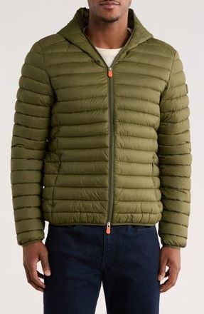 Save The Duck Daniele Water Resistant Hooded Puffer Jacket in Dusty Olive at Nordstrom Rack, Size Xx-Large