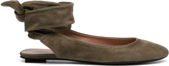 The Attico Cloe Ballet Flats - Womens - Calf Suede/Calf Leather