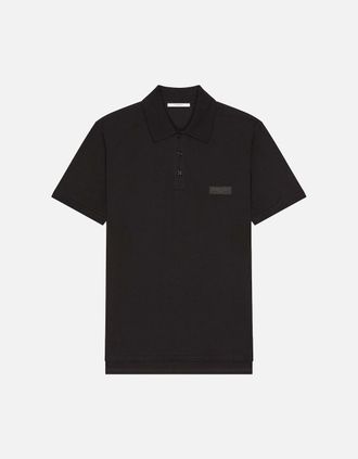 Givenchy Mens Branded Piquet Polo Black - Size: 40