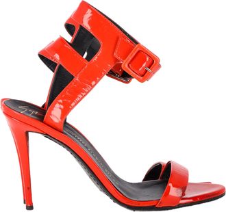 Giuseppe Zanotti High Ankle Strap Sandal Heels in Red Patent Leather