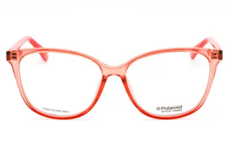 Polaroid PLDD372 Rectangular Plastic Frame Eyeglasses - Coral
