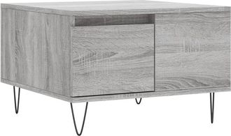 vidaXL Mesa De Centro Madera Contrachapada Gris Sonoma 55x55x36,5 Cm Vidaxl