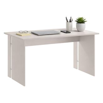 Dmora Escritorio Zibello, Un Estante, Material En Madera Melaminada, Estante Beige, 150x78x75h Cm Beige