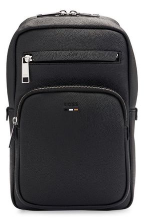 HUGO BOSS Ray Faux Leather Sling Bag in Black at Nordstrom