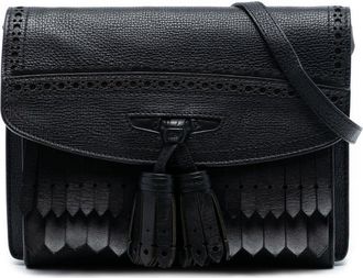 Burberry Pre-owned Burberry Small Grainy Calfskin Broguing Tassel Macken Crossbody CFPNBA1241