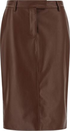 Giuseppe Di Morabito Brown Leather Midi Womens Skirt