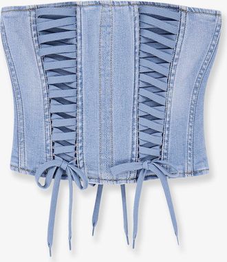 Elisabetta Franchi Bustier Urban in denim - ELISABETTA FRANCHI - gender_Woman