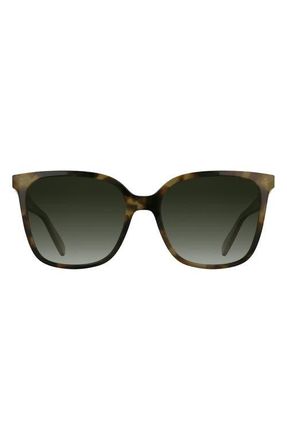 Longchamp Le Pliage 55mm Gradient Modified Rectangular Sunglasses in Khaki Havana at Nordstrom