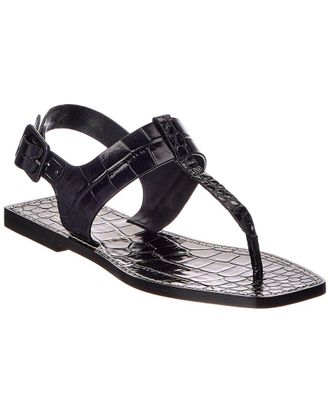 Christian Louboutin Croc-Embossed Leather Sandal