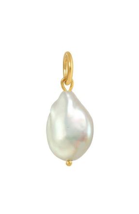 Kozakh Freshwater Pearl Teardrop Charm in Gold at Nordstrom