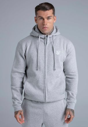 Siksilk Mens Grey Marl Essentials Full Zip Hoodie XXL