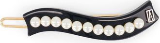Alexandre de Paris Acetate and pearl side barette in Black at Nordstrom, Size Small