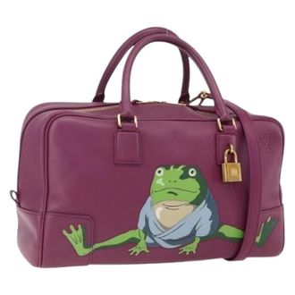 Loewe Pre-owned Leren Handtas - Dames - Pre-owned - Paars - Maat: ONE Size Leer