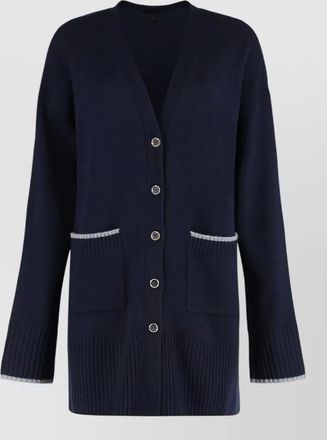 Pinko cashmere wool ribbed cardigan