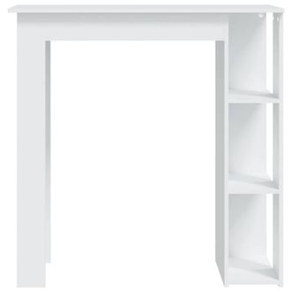Berkfield Home Modern Bar Table with Shelf White 102x50x103.5 cm Engineered Wood