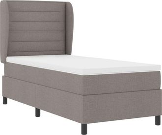 vidaXL Box Spring Bed with Mattress Taupe 80 x 200 cm Fabric vidaXL
